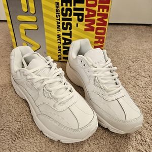 White Fila size 8 sneakers.